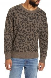 BLDWN Nevill Leopard Crewneck Yak  amp  Wool Sweater   Nordstrom at Nordstrom